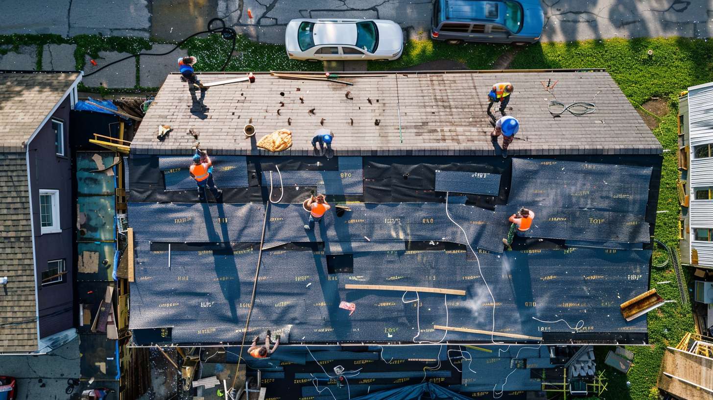 Professional roofer installing shingles on a residential home in Astoria, Queens