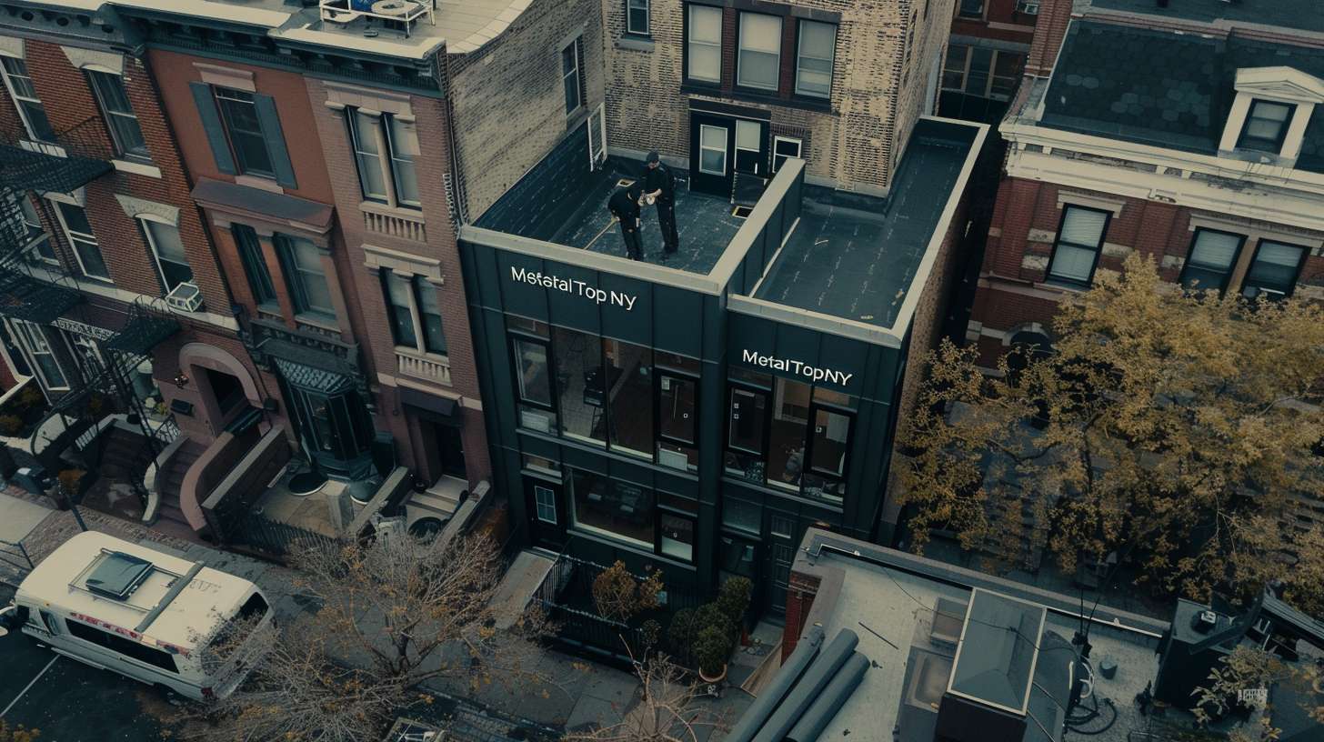 Roofing contractor installing shingles on residential home in Flushing, Queens