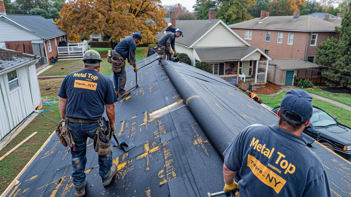 Steel roofing installation on residential home in Astoria, Queens by award-winning contractors