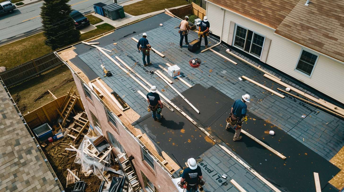 Commercial metal roofing system being repaired by professional contractors in Queens, New York Residential metal roof with standing seam panels installed on home in Astoria Close-up of corroded metal roof flashing requiring repair and replacement Roofer applying sealant to leaking metal roof seam during maintenance service Damaged metal roofing panels showing rust and wear on commercial building Professional roofing crew installing new metal roof on Queens residential property Metal roof inspection revealing loose fasteners and damaged protective coating Completed metal roof repair work on commercial building near Astoria, Queens