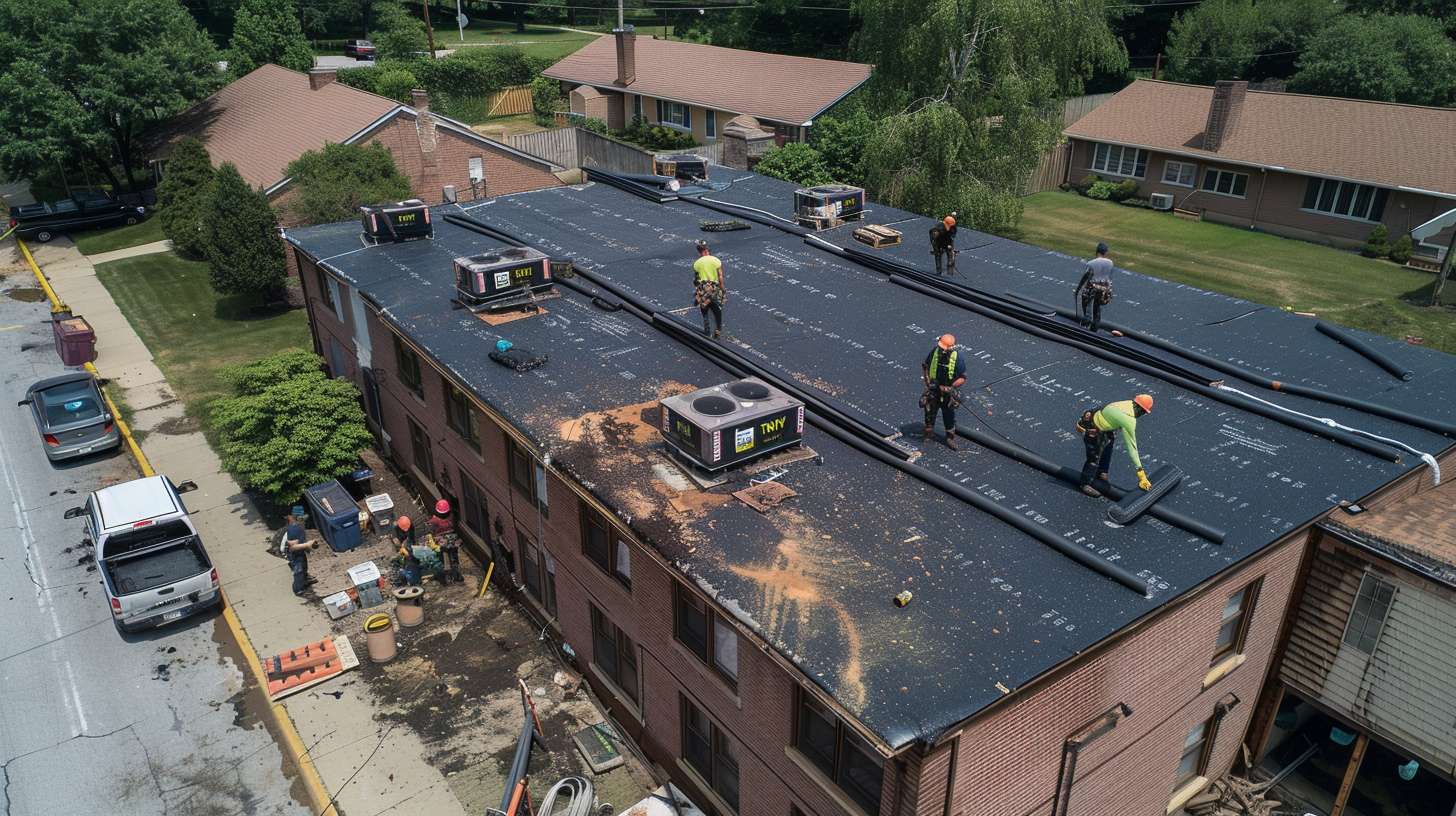 Professional roofing contractor inspecting storm damage for insurance claim in Astoria, Queens