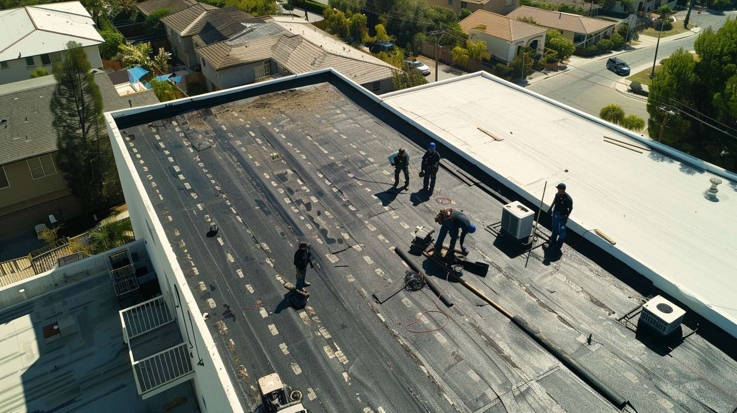 Professional roofers installing new shingles on a residential home in Flushing, Queens